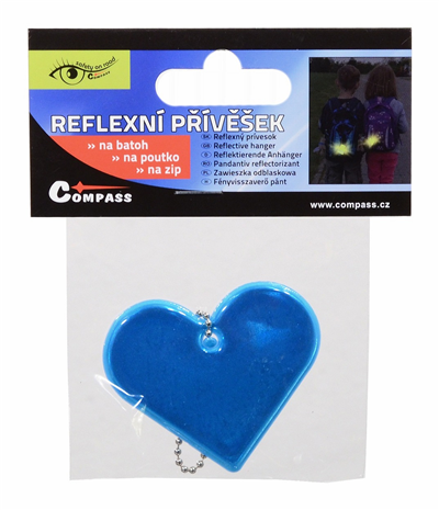 01721 Přívěšek reflexní SRDCE - modrý