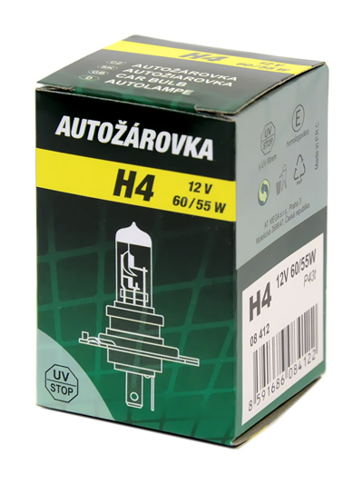 08412 Žárovka 12V  H4  60/55W P43t box GREEN