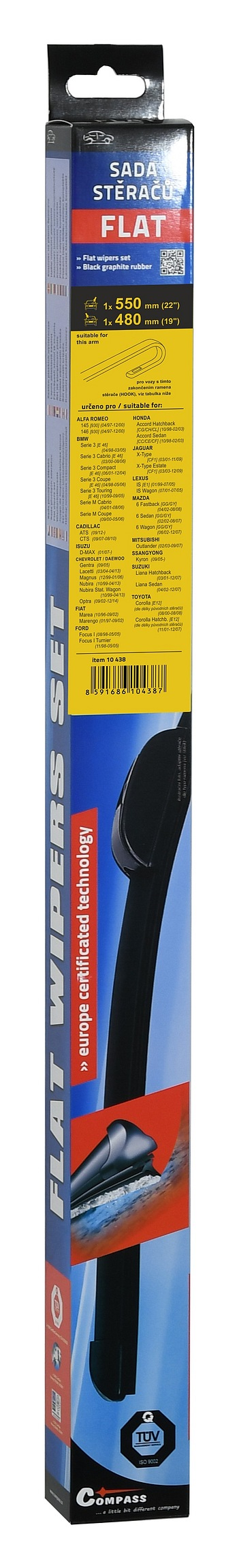 10438 Stěrače FLAT SET (HOOK) 550+480mm