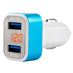 Autonabíjačka mobilného telefónu s 2xUSB + tester napätia akumulátora TEST-04