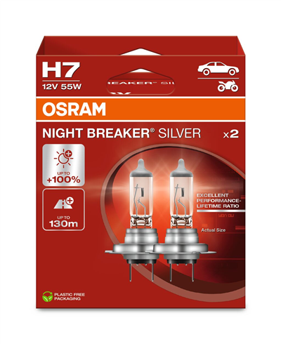 Halogénové žiarovky Osram H7 12V NIGHT BREAKER SILVER +100% 2 ks