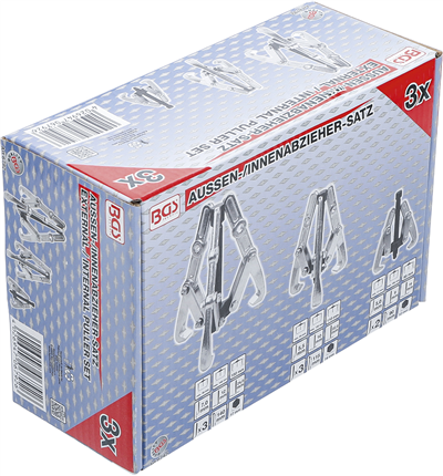 BGS 6792, Sada vnitřních/vnějších stahováků, 2/3ramenné 100 / 120 / 150 mm 3dílná