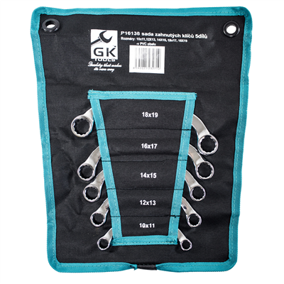 GK TOOLS Sada očkových zahnutých klíčů 5 dílů