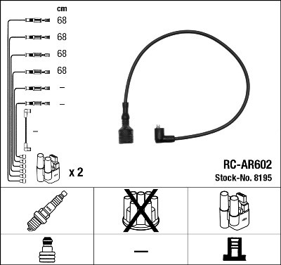 NGK 8195 Číslo výrobce: RC-AR602. EAN: 87295081952.