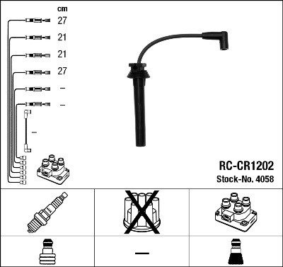 NGK 4058 Číslo výrobce: RC-CR1202. EAN: 87295040584.