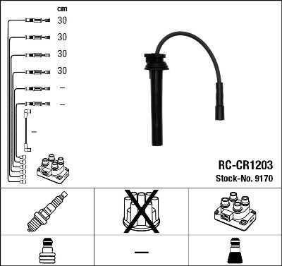 NGK 9170 Číslo výrobce: RC-CR1203. EAN: 87295091708.