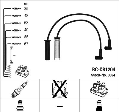 NGK 6864 Číslo výrobce: RC-CR1204. EAN: 87295068649.