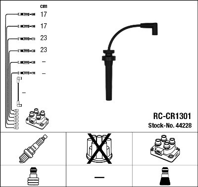 NGK 44228 Číslo výrobce: RC-CR1301. EAN: 87295442289.