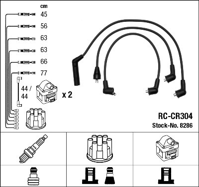 NGK 8286 Číslo výrobce: RC-CR304. EAN: 87295082867.