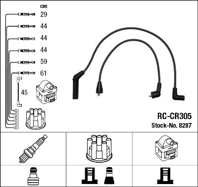 NGK 8287 Číslo výrobce: RC-CR305. EAN: 87295082874.