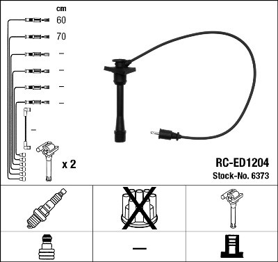 NGK 6373 Číslo výrobce: RC-ED1204. EAN: 87295063736.