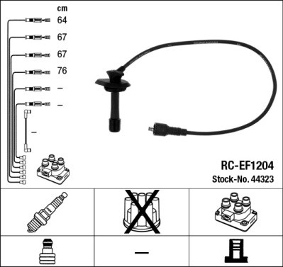 NGK 44323 Číslo výrobce: RC-EF1204. EAN: 87295443231.