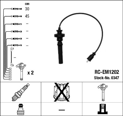 NGK 0347 Číslo výrobce: RC-EM1202. EAN: 87295003473.