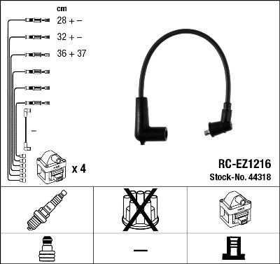 NGK 44318 Číslo výrobce: RC-EZ1216. EAN: 87295443187.
