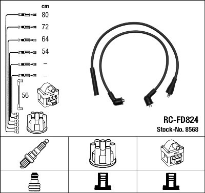 NGK 8568 Číslo výrobce: RC-FD824. EAN: 87295085684.