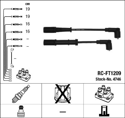 NGK 4746 Číslo výrobce: RC-FT1209. EAN: 87295047460.