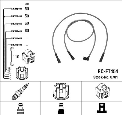 NGK 0701 Číslo výrobce: RC-FT454. EAN: 87295007013.