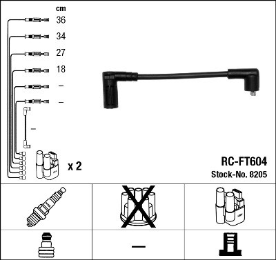 NGK 8205 Číslo výrobce: RC-FT604. EAN: 87295082058.