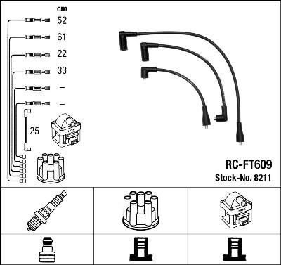 NGK 8211 Číslo výrobce: RC-FT609. EAN: 87295082119.