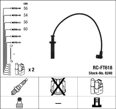 NGK 8248 Číslo výrobce: RC-FT618. EAN: 87295082485.