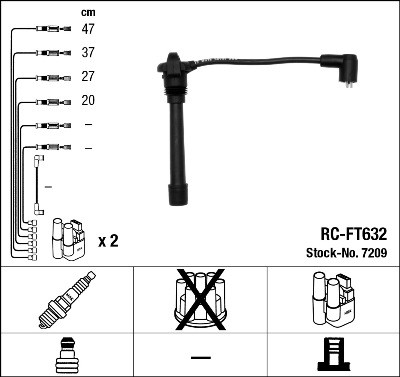 NGK 7209 Číslo výrobce: RC-FT632. EAN: 87295072097.