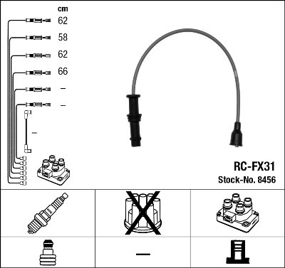 NGK 8456 Číslo výrobce: RC-FX31. EAN: 87295084564.