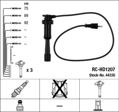 NGK 44335 Číslo výrobce: RC-HD1207. EAN: 87295443354.