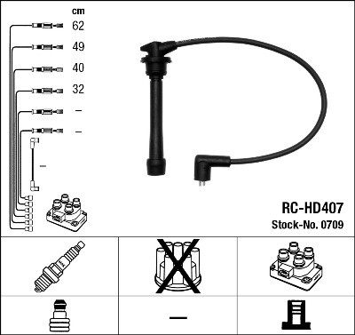 NGK 0709 Číslo výrobce: RC-HD407. EAN: 87295007099.