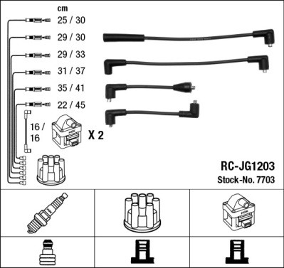 NGK 7703 Číslo výrobce: RC-JG1203. EAN: 87295077030.