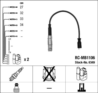 NGK 6349 Číslo výrobce: RC-MB1106. EAN: 87295063491.