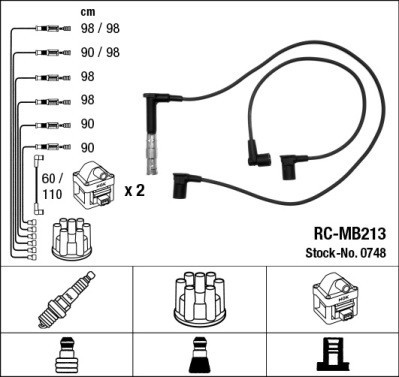 NGK 0748 Číslo výrobce: RC-MB213. EAN: 87295007488.