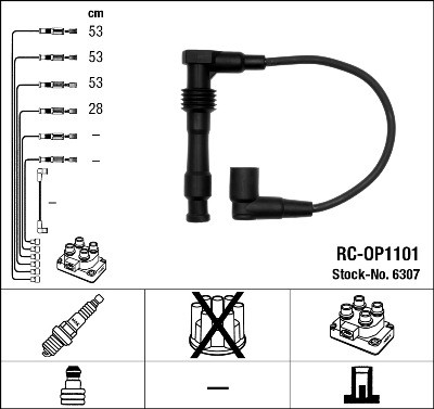 NGK 6307 Číslo výrobce: RC-OP1101. EAN: 87295063071.