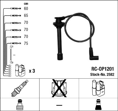 NGK 2582 Číslo výrobce: RC-OP1201. EAN: 87295025826.