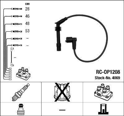 NGK 4069 Číslo výrobce: RC-OP1208. EAN: 87295040690.