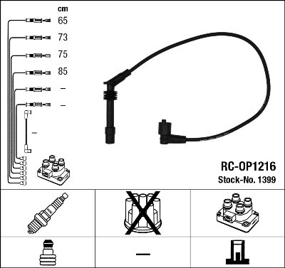 NGK 1399 Číslo výrobce: RC-OP1216. EAN: 87295013991.