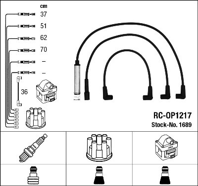 NGK 1689 Číslo výrobce: RC-OP1217. EAN: 87295016893.