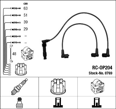 NGK 0769 Číslo výrobce: RC-OP204. EAN: 87295007693.