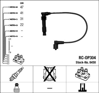 NGK 8458 Číslo výrobce: RC-OP304. EAN: 87295084588.