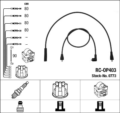 NGK 0773 Číslo výrobce: RC-OP403. EAN: 87295007730.