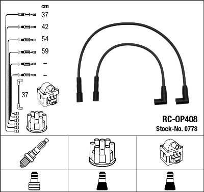 NGK 0778 Číslo výrobce: RC-OP408. EAN: 87295007785.