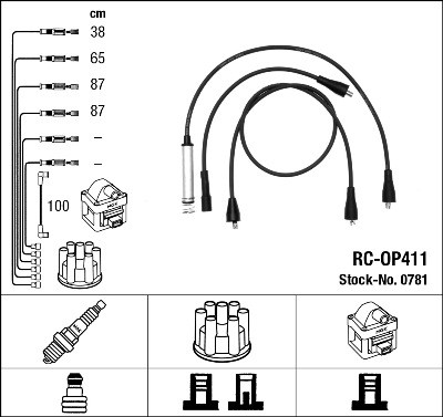 NGK 0781 Číslo výrobce: RC-OP411. EAN: 87295007815.