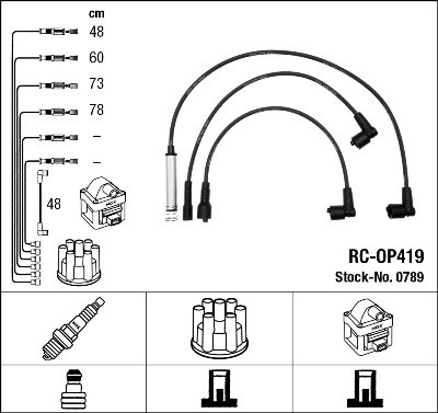 NGK 0789 Číslo výrobce: RC-OP419. EAN: 87295007891.