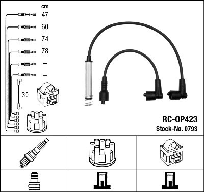 NGK 0793 Číslo výrobce: RC-OP423. EAN: 87295007938.