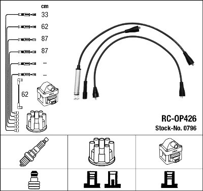 NGK 0796 Číslo výrobce: RC-OP426. EAN: 87295007969.