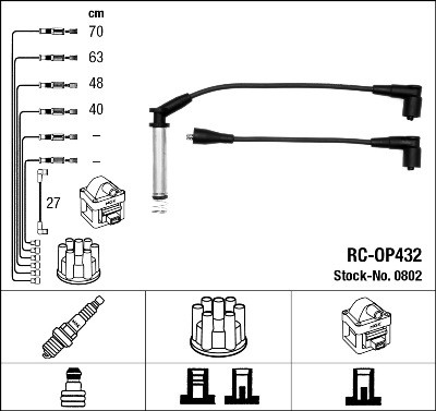 NGK 0802 Číslo výrobce: RC-OP432. EAN: 87295008027.