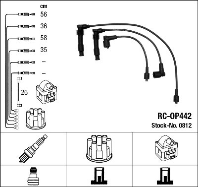 NGK 0812 Číslo výrobce: RC-OP442. EAN: 87295008126.