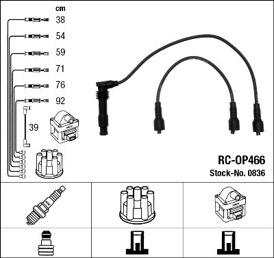 NGK 0836 Číslo výrobce: RC-OP466. EAN: 87295008362.