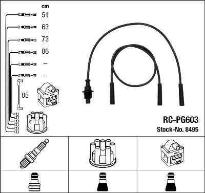NGK 8495 Číslo výrobce: RC-PG603. EAN: 87295084953.