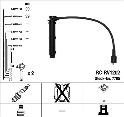 NGK 7705 Číslo výrobce: RC-RV1202. EAN: 87295077054.