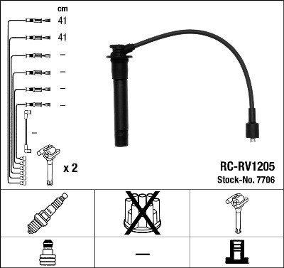 NGK 7706 Číslo výrobce: RC-RV1205. EAN: 87295077061.
